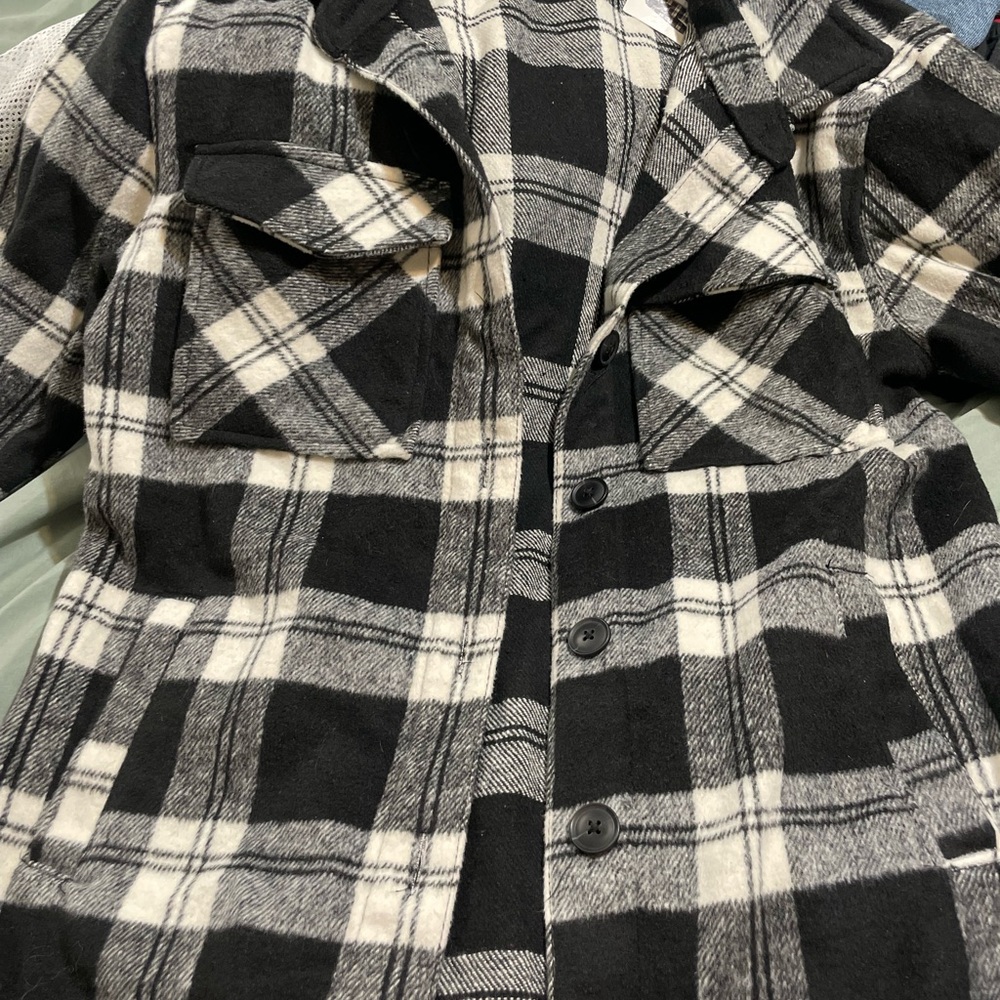 Black and White Plaid Jacket